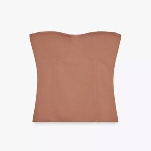 Zara Beige Pink Straight‎ Neck Bandeau Corset Top 3641/807/613